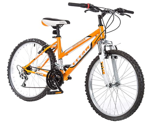 Titan Women's 18-Speed Pathfinder Front-Suspension Mountain Bike, Sunkissed Orange