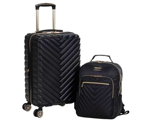 Kenneth Cole Reaction Womens Lightweight Hardside Chevron Expandable Spinner Luggage