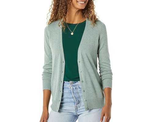 Amazon Essentials Women's Lightweight V-Neck Cardigan Sweater