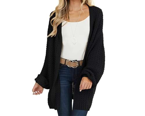 MEROKEETY Women's 2024 Fall Open Front Chunky Knit Sweater