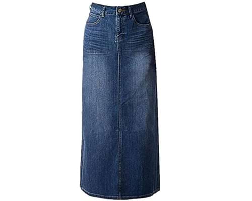 Women's Maxi Pencil Jean Skirt- High Waisted A-Line Long Denim Skirts