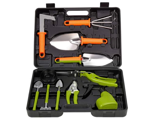 LELEKEY Garden Tool Set,12 Piece Stainless Steel Heavy Duty Gardening Kit