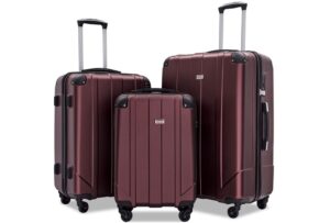 Merax 3 Pcs Luggage Set with Built-in TSA and Reinforced Corners