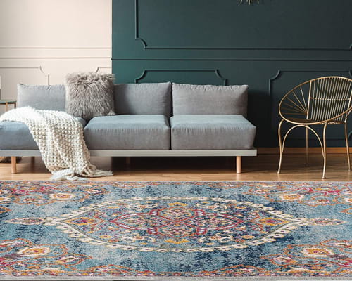 Ottomanson RIX3262-5X7 Rixos Medallion Vintage Area Rug Ottomanson RIX3262-5X7 Rixos Medallion Vintage Area Rug