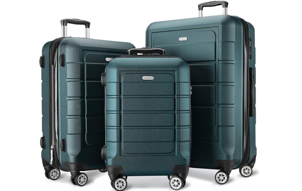 SHOWKOO Luggage Sets Expandable Suitcase Double Wheels TSA Lock (ArmyGreen)