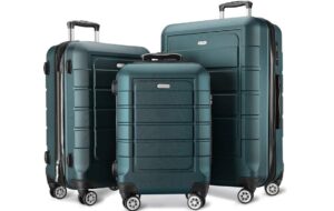 SHOWKOO Luggage Sets Expandable Suitcase Double Wheels TSA Lock (ArmyGreen)