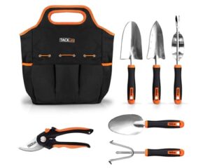 TACKLIFE Garden Tools Set-7 Piece Stainless Steel Heavy Duty kit