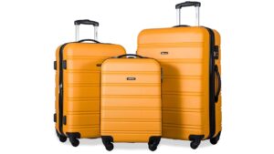 Merax Travelhouse Luggage 3 Piece Expandable Spinner Set Orange Merax Travelhouse Luggage 3 Piece Expandable Spinner Set Orange