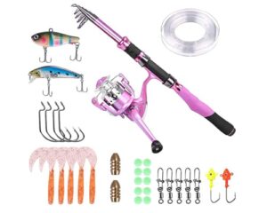 PLUSINNO Ladies Telescopic Fishing Rod and Reel Combos PLUSINNO Ladies Telescopic Fishing Rod and Reel Combos
