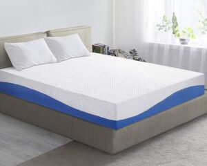 PrimaSleep Wave Gel Infused Memory Foam Mattress, 10'' H, Queen, Blue PrimaSleep Wave Gel Infused Memory Foam Mattress, 10'' H, Queen, Blue