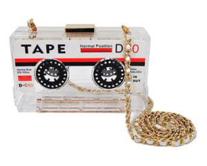 QZUnique Womens Retro Tape Recorder Radio Shaped Shoulder Bag QZUnique Womens Retro Tape Recorder Radio Shaped Shoulder Bag