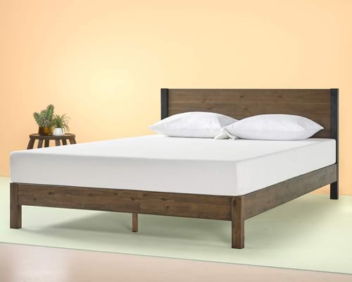 Zinus Cassandra 12 Inch Wood Platform Bed with Headboard, Twin
