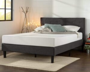 Zinus Shalini Upholstered Diamond Stitched Platform Bed Mattress Foundation