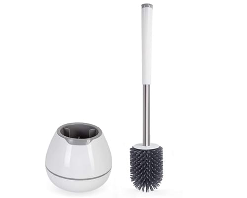 BOOMJOY Toilet Brush and Holder Set, Silicone Bristles Bathroom Cleaning BOOMJOY Toilet Brush and Holder Set, Silicone Bristles Bathroom Cleaning