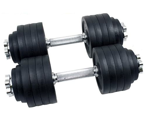 Unipack Adjustable Weight Cast Iron Dumbbells Set 105lbs Unipack Adjustable Weight Cast Iron Dumbbells Set 105lbs