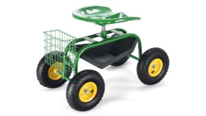 Giantex Rolling Tray Gardening Planting with Work Seat Garden Cart Green